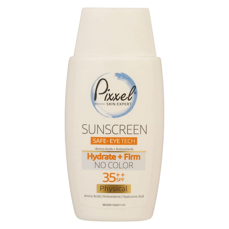 کرم ضد آفتاب بدون رنگ پیکسل SPF35 ‌مدل Physical مناسب انواع پوست‌ حجم 50 میلی‌لیتر