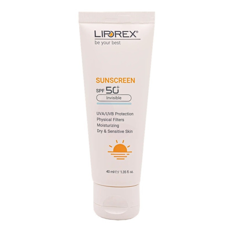 کرم ضد آفتاب بدون رنگ لیپورکس SPF 50 مدل DS محافظ UVA ،UVB، مناسب پوست‌ خشک حجم 40 میلی‌لیتر