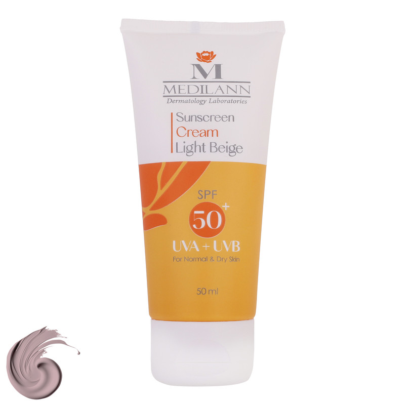 کرم ضدآفتاب رنگی مدیلن SPF50، مناسب پوست‌های خشک، حجم 50 میلی‌لیتر