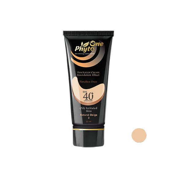 کرم ضد آفتاب رنگی فیتووان مدل Natural Beige SPF 40 مناسب پوست های چرب  حجم 30 میلی لیتر