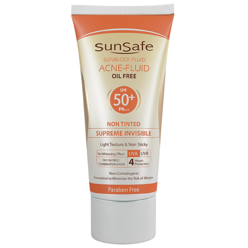 کرم ضدآفتاب سان‌سیف سری Acne Fluid مدل Supreme Invisible، حجم ۵۰ میلی‌لیتر