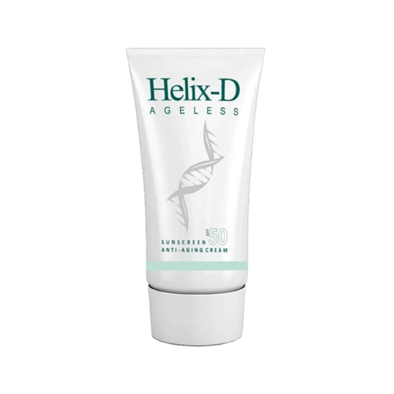 کرم ضد آفتاب بی‌رنگ صورت هلیکس-دی SPF 50 مدل ANTI AGING ‌مناسب برای انواع پوست حجم 50 میلی‌لیتر