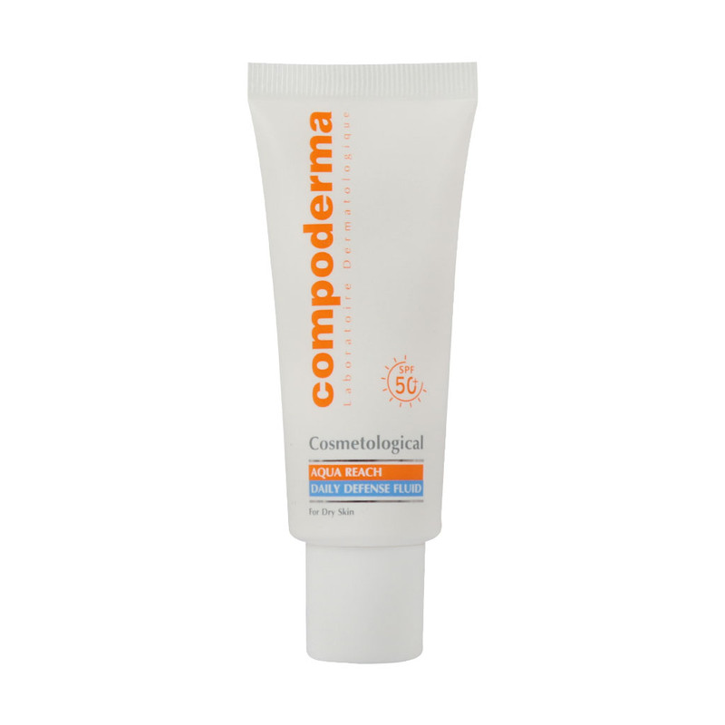 کرم ضد آفتاب بدون رنگ کامپودرما SPF 50 مدل آکوا ریچ ‌مناسب پوست‌های خشک حجم 50 میلی‌لیتر