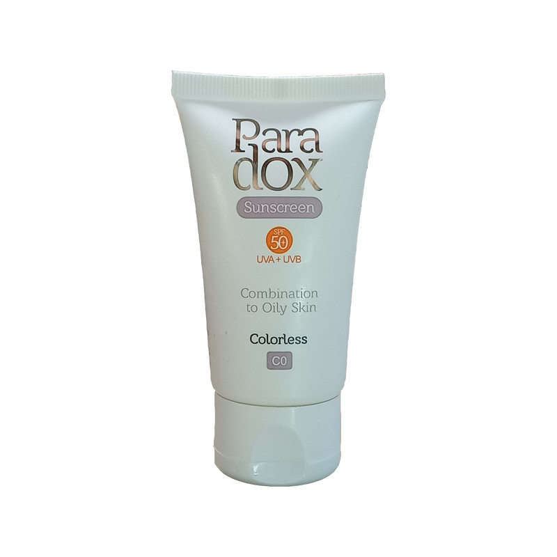 کرم ضد آفتاب بدون رنگ پارادوکس SPF 50 مدل 01 مناسب پوست‌های مختلط و چرب حجم 40 میلی‌لیتر