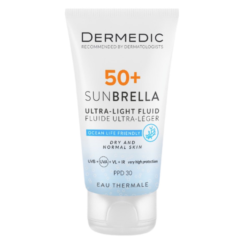 کرم ضد آفتاب بدون رنگ درمدیک spf50 مدل DY مناسب پوست های خشک حجم 50 میلی لیتر