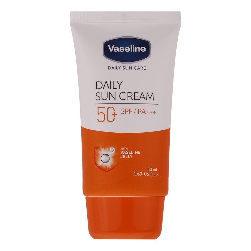 کرم ضدآفتاب بی‌رنگ وازلین +SPF50 مدل دیلی سان مناسب انواع پوست، حجم 50 میلی‌لیتر