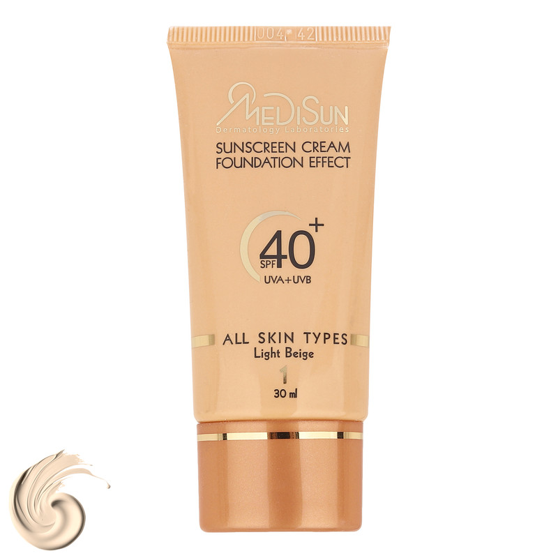 کرم پودر مدیسان مدل For All Skin SPF40 Light Beige حجم میلی لیتر