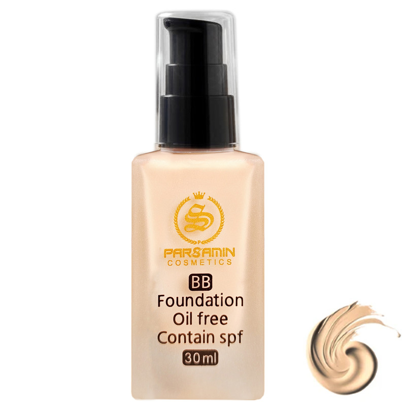 کرم پودر مایع SPF15 پارس سامین مدل BB شماره 03 مناسب انواع پوست حجم 30 میلی‌لیتر