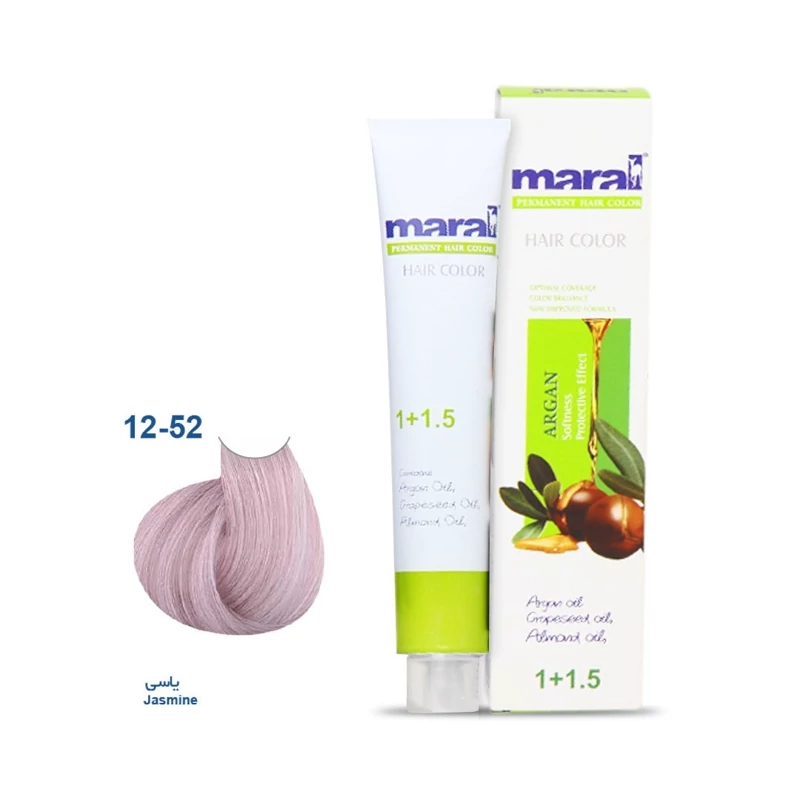 رنگ مو مارال با رنگ یاسی شماره 12.52، حجم 100 میلی‌لیتر