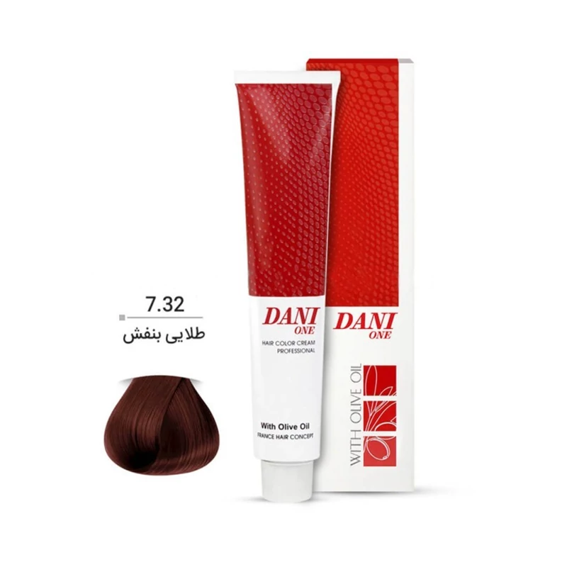 رنگ مو دنی وان شماره 7.32 حجم 100 میلی لیتر رنگ طلایی بنفش