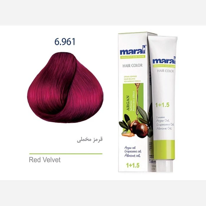 رنگ مو مارال با رنگ قرمز مخملی شماره 6.961 ، حجم 100 میلی لیتر