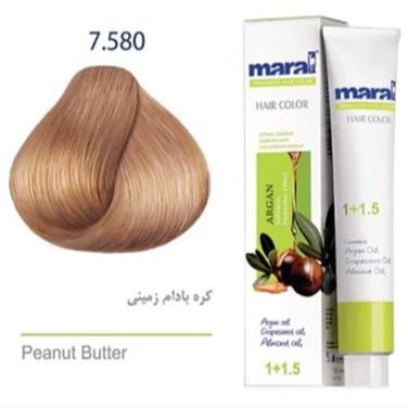رنگ مو مارال با رنگ کره بادام زمینی شماره 7.580 ، حجم 100 میلی لیتر