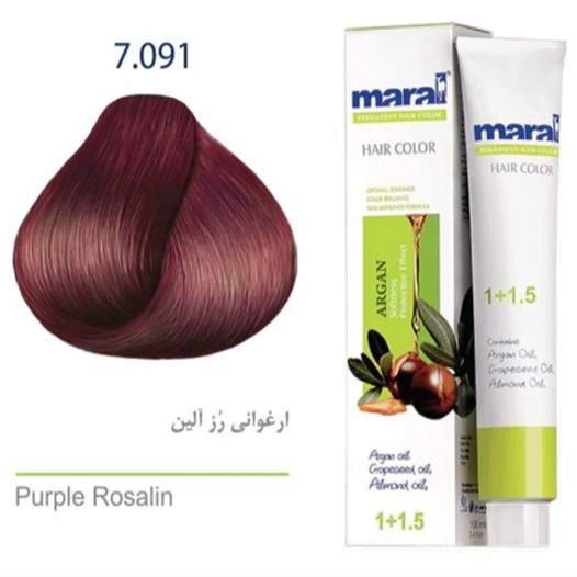 رنگ مو مارال شماره 7.091 حجم 100 میلی لیتر رنگ ارغوانی