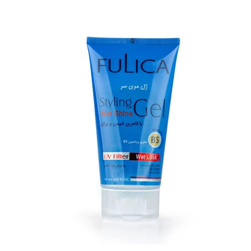 ژل مرطوب کننده مو سر فولیکا با ظاهری خیس و براق fulica styling wet shine gel contains vitamin B5
