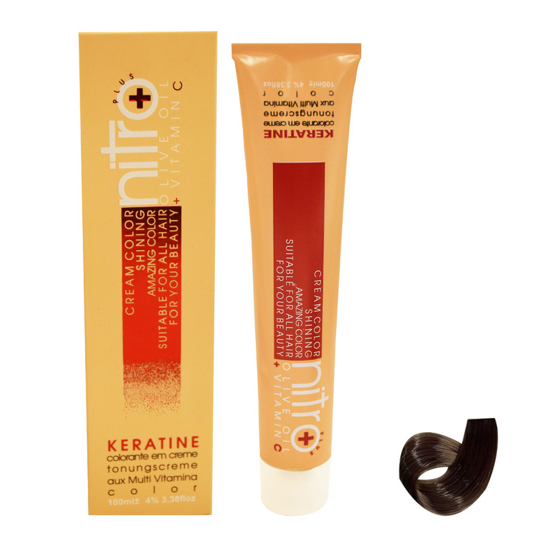 رنگ مو نیترو سری Keratine شماره 7.1 حجم 100 میلی لیتر رنگ بلوند خاکستری متوسط
