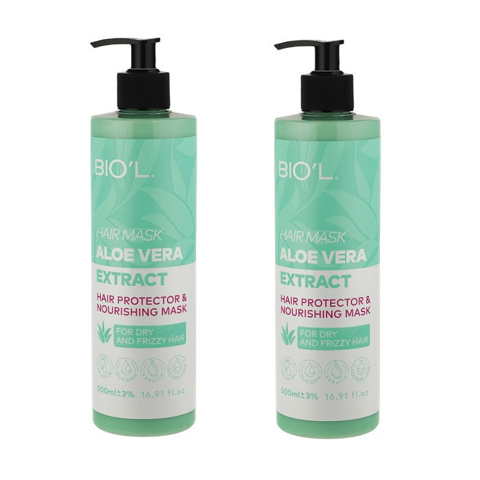 ماسک مو بیول مدل ALOE VERA حجم 500 میلی لیتر بسته 2 عددی