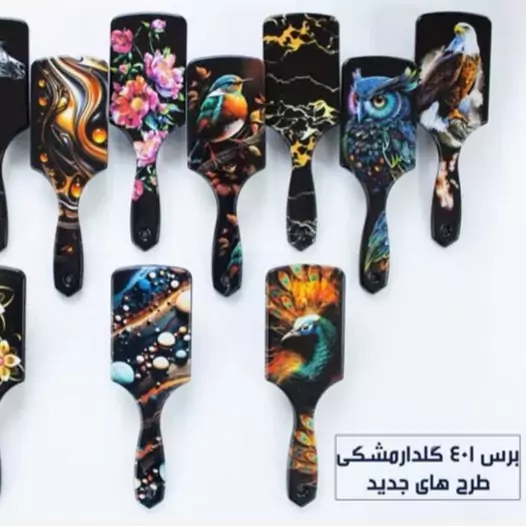 مو سر مدل مشکی پرندگان و گل ها