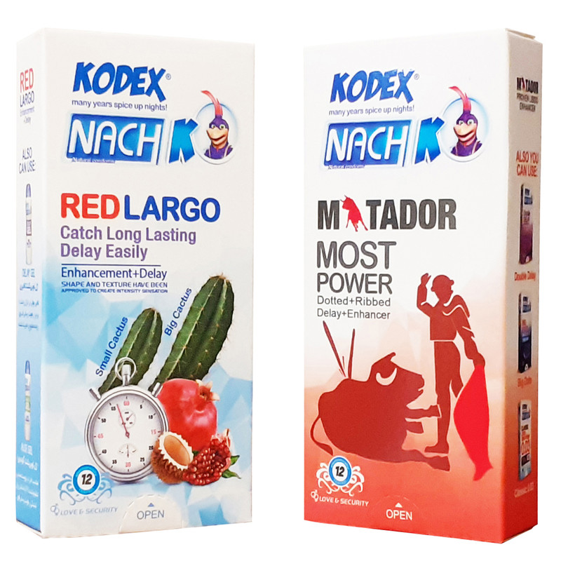 کاندوم ناچ کدکس  مدل Matador بسته 12 عددی به همراه کاندوم مدل Red largo