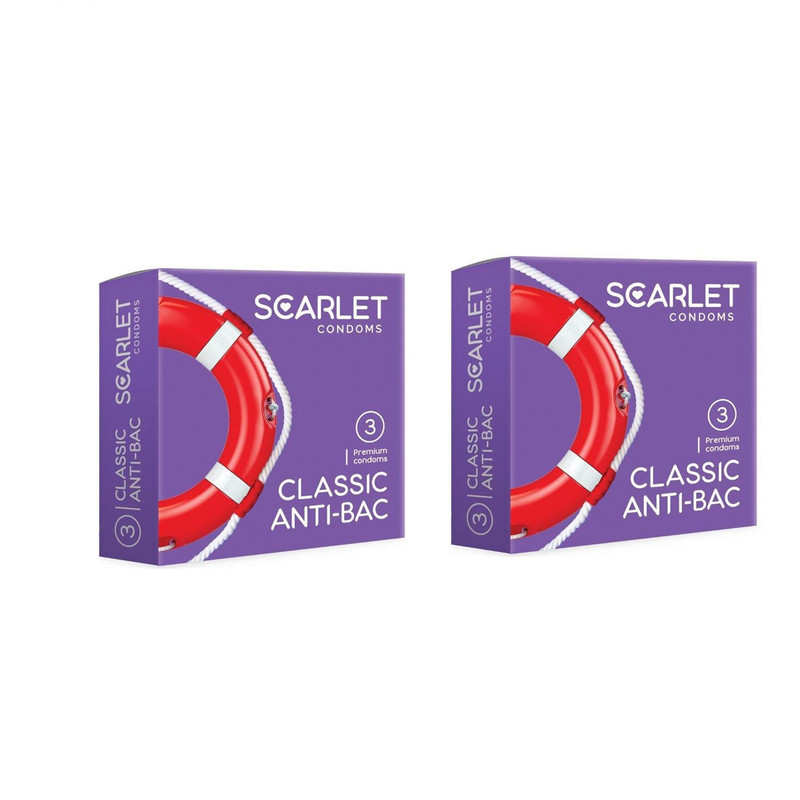 کاندوم اسکارلت مدل CLASSIC ANTI-BAC مجموعه 2 عددی
