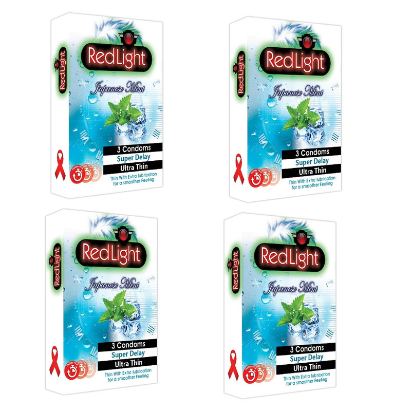 کاندوم ردلایت مدل Japanese Mint مجموعه چهار عددی
