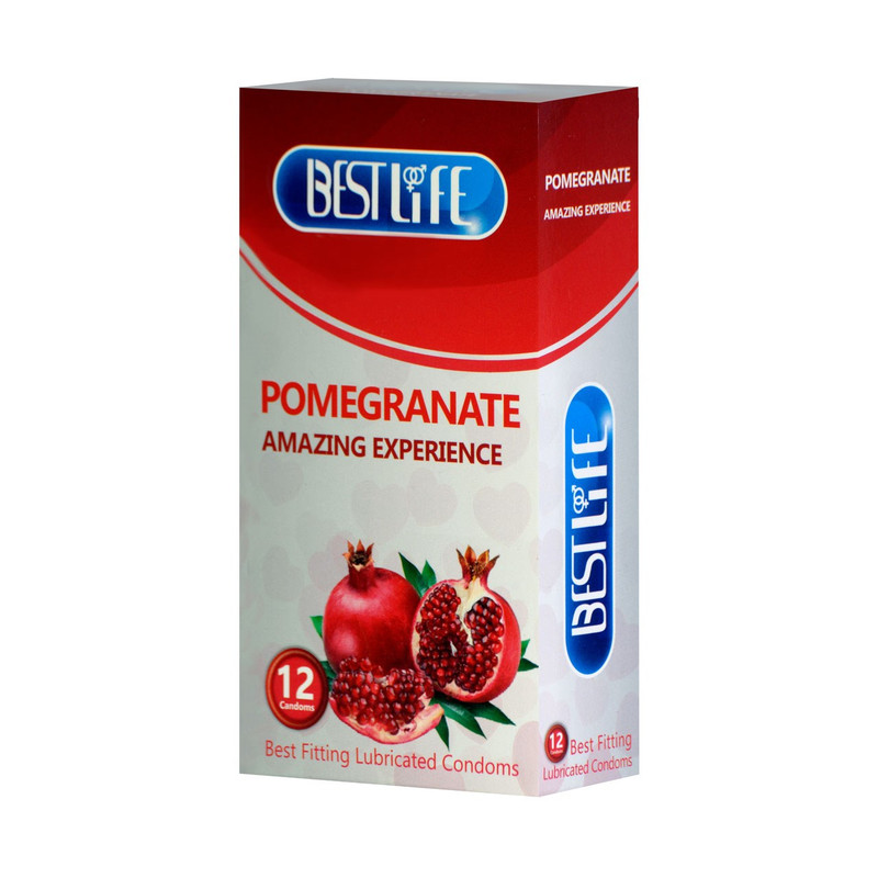 کاندوم بست لایف مدل Pomegranate بسته 12 عددی