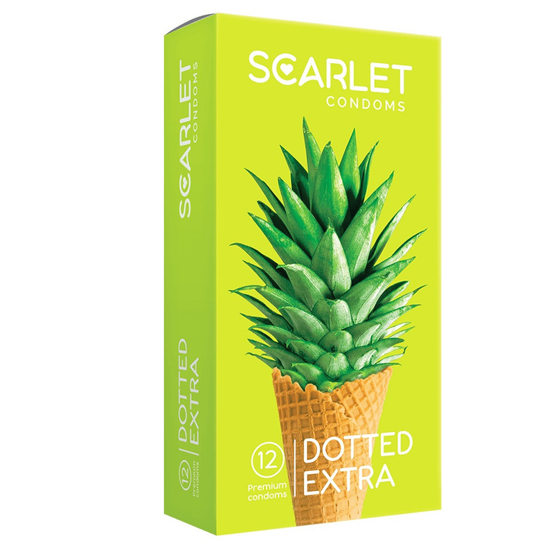 کاندوم اسکارلت مدل DOTTED EXTRA بسته ۱۲ عددی