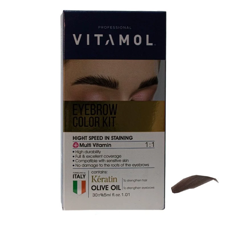 کیت رنگ ابرو ویتامول شماره BS رنگ بلوند دودی روشن 30ml