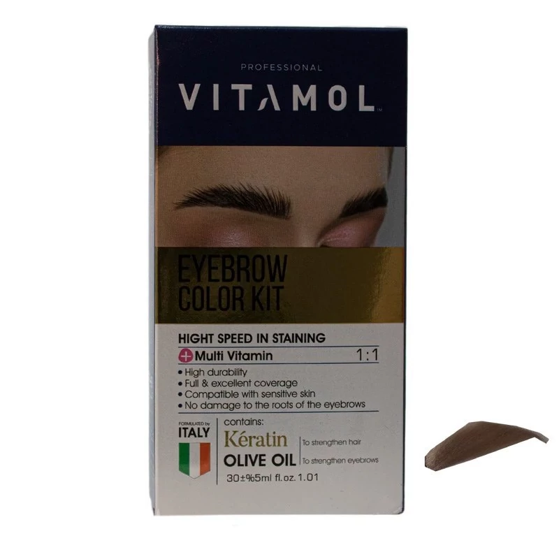 کیت رنگ ابرو ویتامول شماره S2 رنگ شنی خیلی روشن 30ml