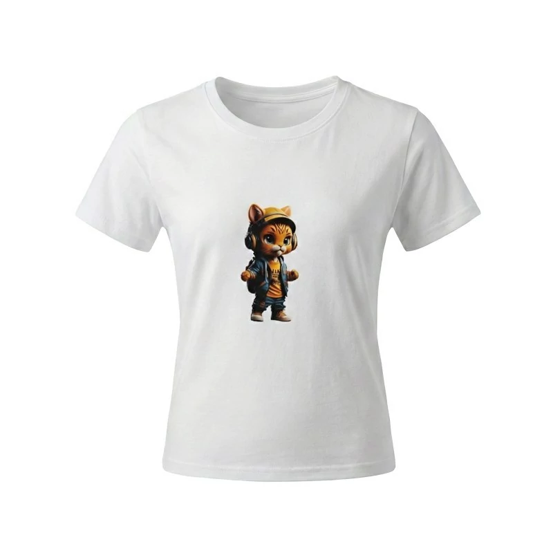 تیشرت دخترانه آستین کوتاه مدل کیتی استایل