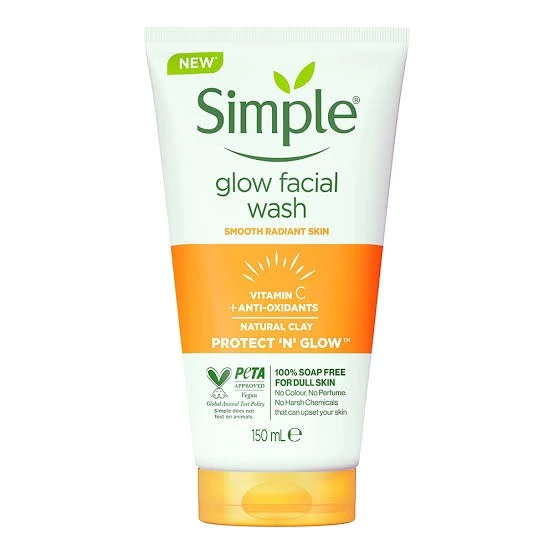 ژل شستشو ویتامین سی سیمپل مدل glow facial wash