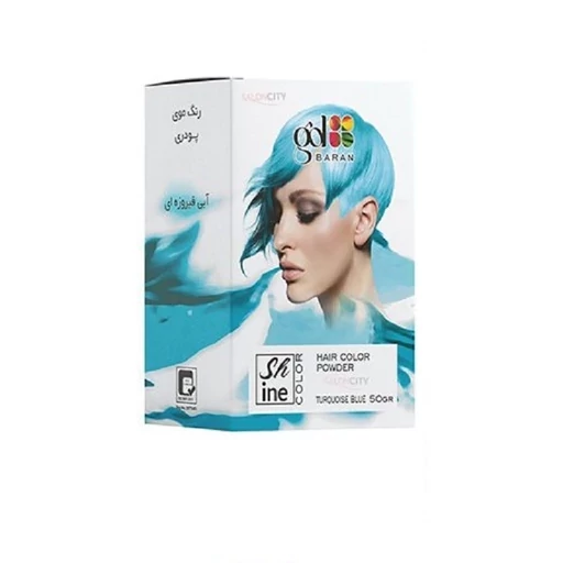 پودر دکلره رنگی گلباران ابی فیروزه ای 50گرمی